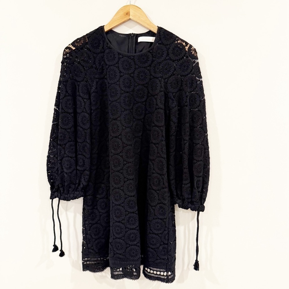 See By Chloe Black Lace Long Sleeve Dress size 34